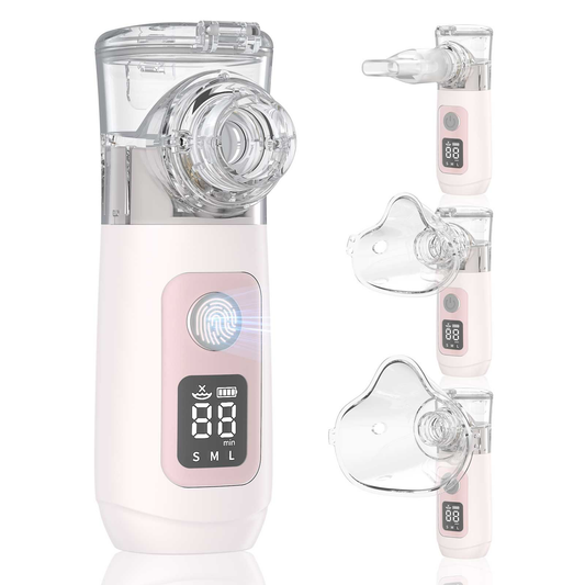 HERTURTI Smart Digital Display Portable Nebulizer for Adults and Kids, MISTY NEBULIZER with Mouthpiece and Mask - Rechargeable Nebulizer for Travel and Home Use, Take-Along Nebulizer for Kids
